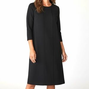 J. Jill Classic Casual Black Ponte Knit Sheath Dress Women’s Size M